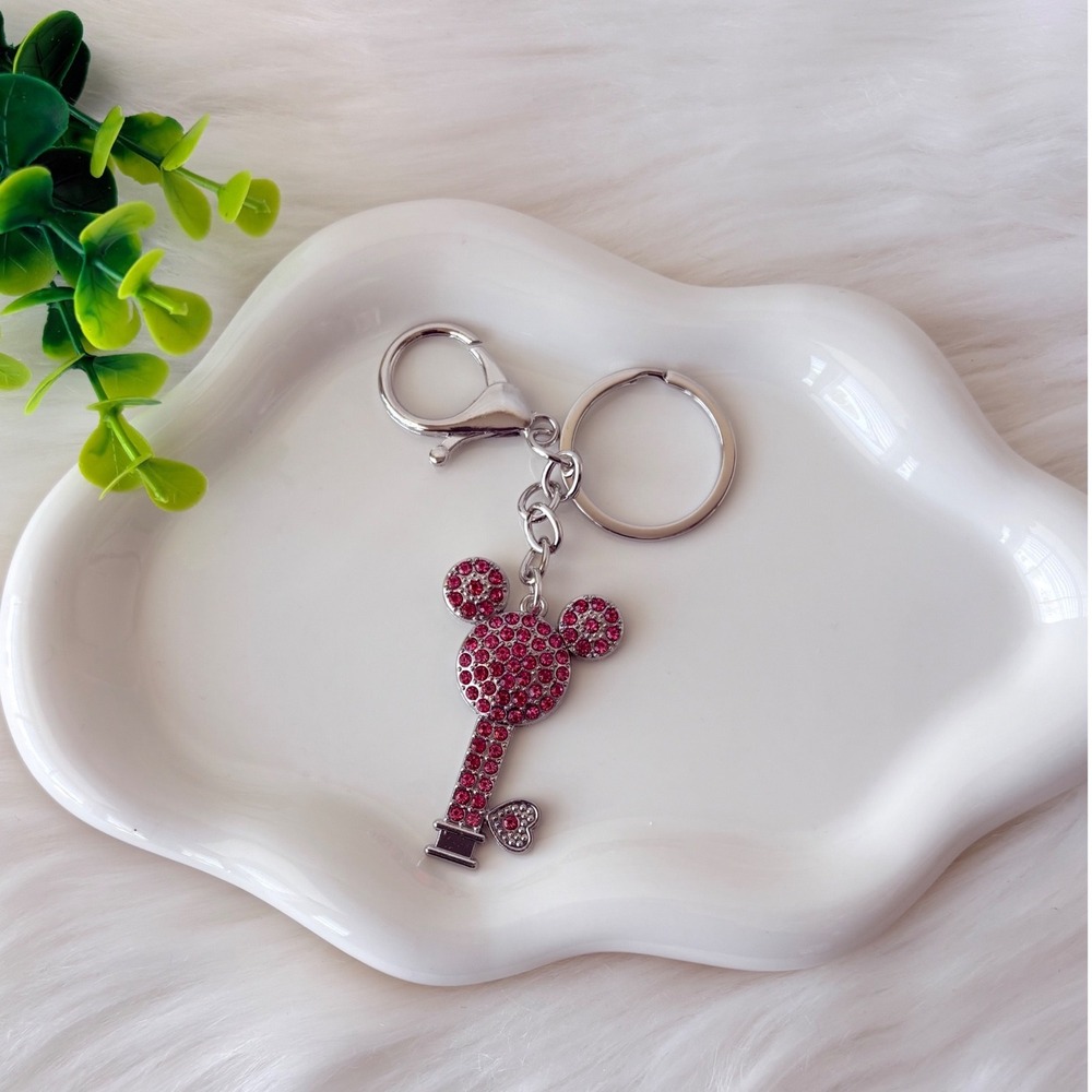 Mickey Mouse Crystal Skeleton Key Keychain/ Bag Charm